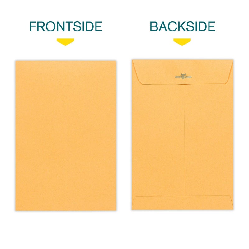 EnDoc Clasp Envelopes - 15 Pack Brown Kraft Catalog Envelopes 6x9 Inch with Clasp Closure & Gummed Seal - 28lb Heavyweight Paper Letter Envelopes for Home, Office, Mailing, Business, Legal or School - Image 3